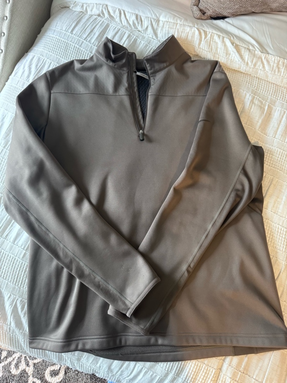 Nike Quarter-Zip Pullover in Taupe